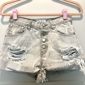 One Teaspoon grey denim shorts size 26